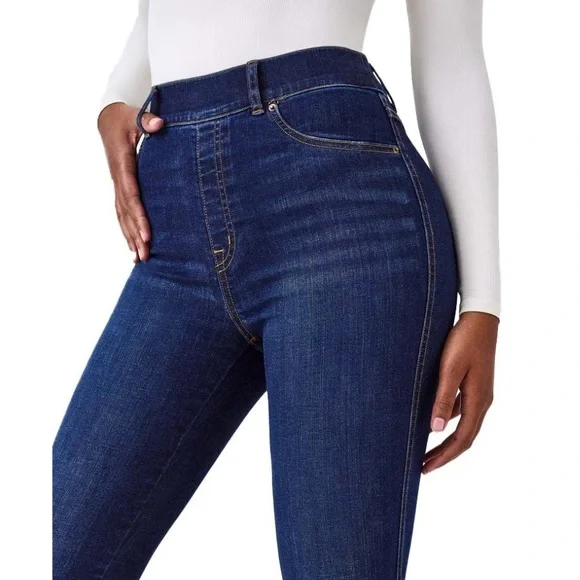 Spanx High Rise Flare Jeans (size small petite) EUC - Picture 4 of 12